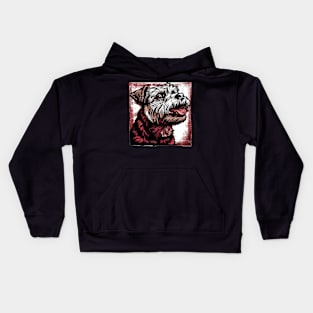 Retro Art Yorkshire Terrier Dog Lover Kids Hoodie